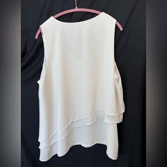 J. Jill Cream Layered V-Neck Sleeveless Blouse Women’s XL RB 97641 Basics - Picture 2 of 5
